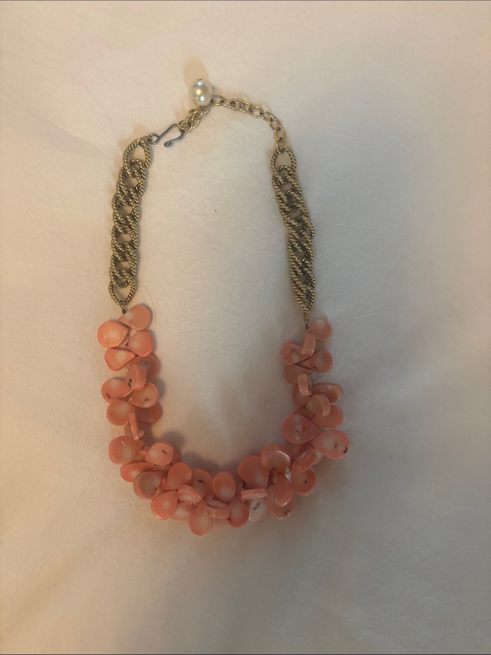 Gold Chain Pink Cluster Necklace